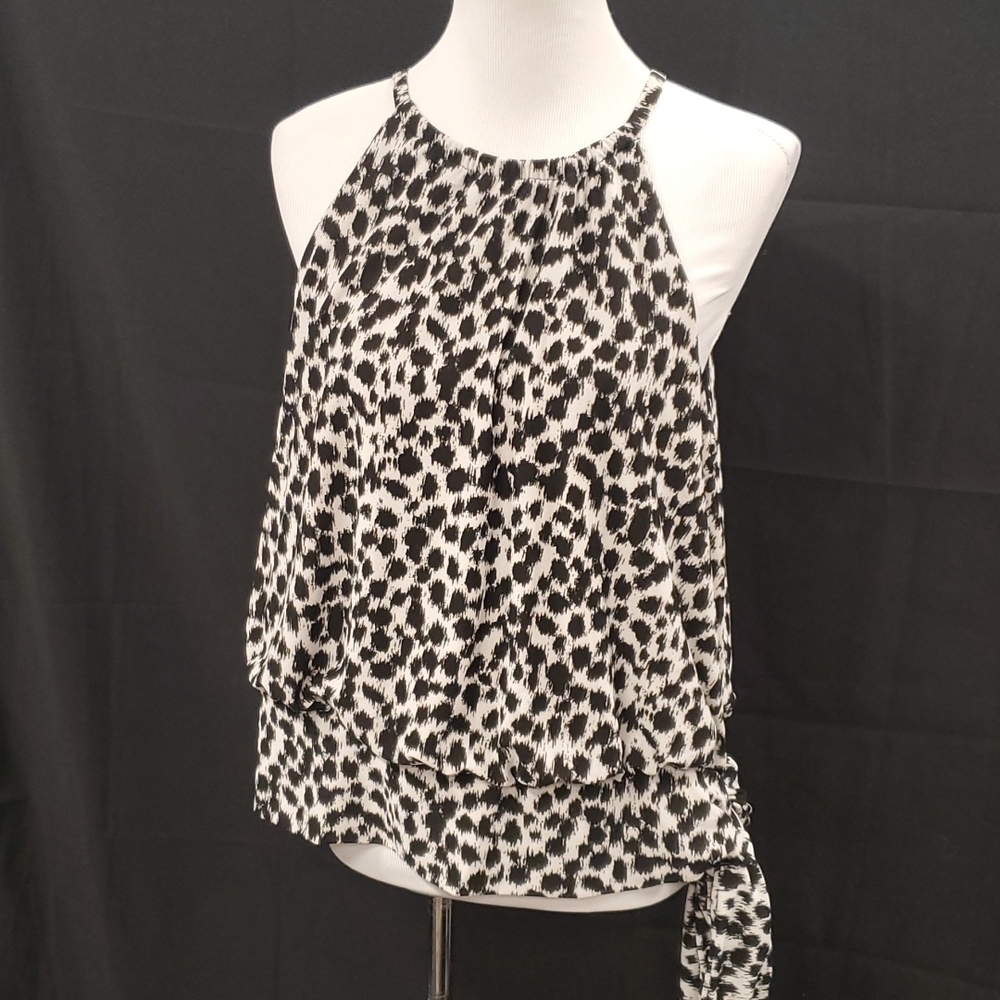 INC International Concepts Zebra Print Tie To One Side Blouse SZ XL
